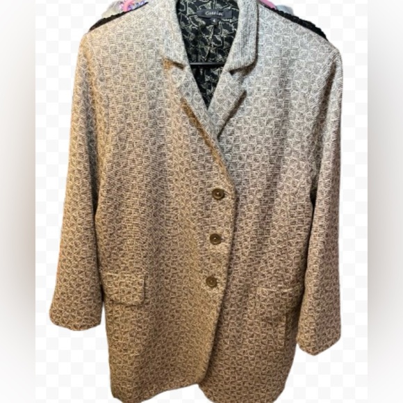 Cotelac Jackets & Blazers - Cotelac Women Boyfriend Gray Check Cotton Lined Blazer/Jacket Size 4 FR / US 14